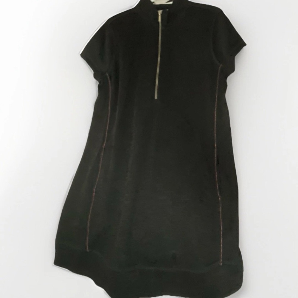 Tommy Bahama Black Tobago Bay Half Zip Pima Blend Knit Dress Large Travel Sporty
